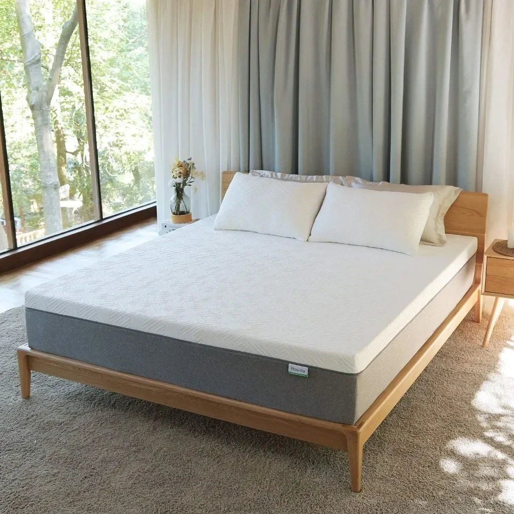 Queen Size Mattress, 12 Inch Gel Memory Foam Mattress for Cool Sleep & Pressure Relief, Medium Plush Feel with Motion Isolating 3
