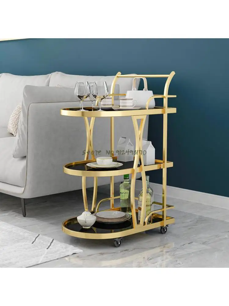 Toughened glass mobile beauty cart tool cart rack beauty salon trolley rack