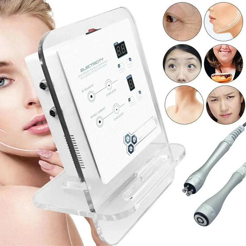 2 In 1 Anti Portable Microcurrent Bipolar RF Beauty Machine For Wrinkle Removal Slim Face Lifting 5Mhz Bipolar Radio Frequency 2