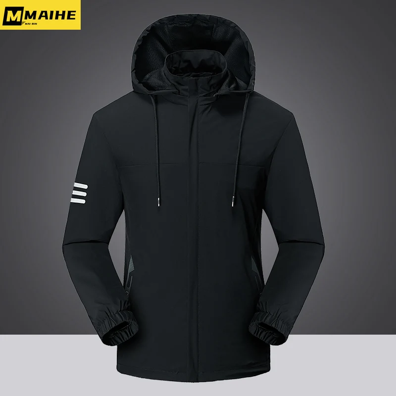 Autumn 2023 new men's jacket Outdoor sports hooded detachable waterproof breathable men's trench coat casual windproof thin coat