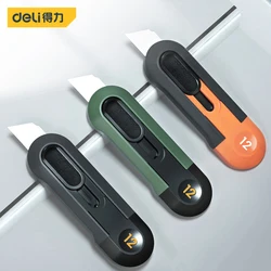 Deli Mini Knife Pocket Stationery нож Couteau Front Self-Locking Protable Box Cutter Auto-Retract Upgraded for Office Supplies