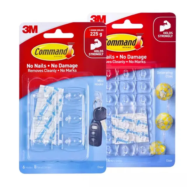 3M Command Hooks Command Decorating Clips command Wire Toggle Clear& transparent hook removes cleanly damage free hook 1