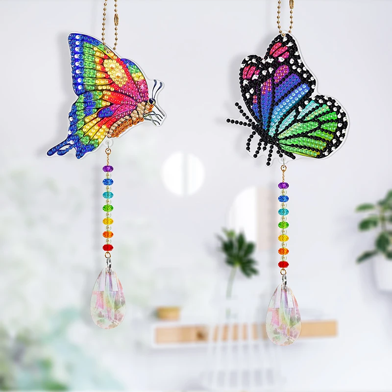 

New DIY Diamond Painted Bead Pendant Acrylic Double-sided Adhesive Diamond Decorative Pendant Decorations