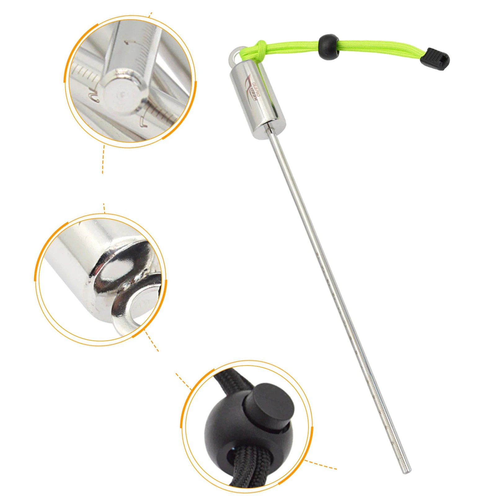 

Diving Rattle Ding Ding Stick Stainless Steel Underwater Probe With Hand Strap Stainless Steel Lobster Diving Stick Pointer Rod