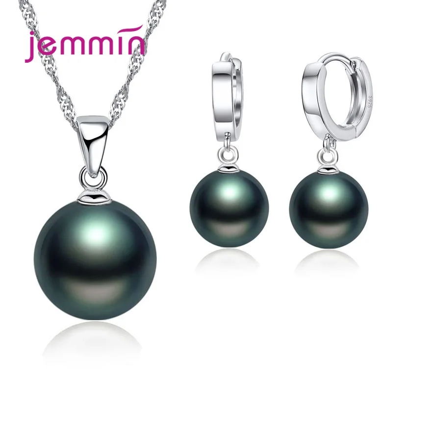 925 Sterling Silver Trendy Crystal Pendant Necklace Earrings Jewelry Set For Women Girls Wedding Engagement Fashion Jewelry jewelry set