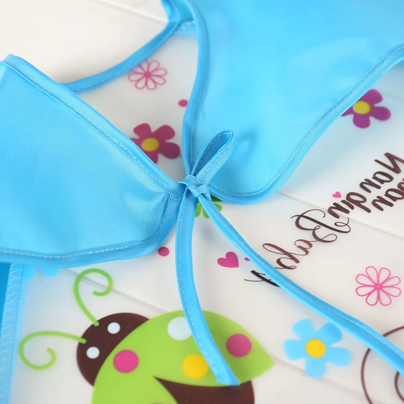 0-3 Years Baby EVA Waterproof Anti-dirty Bib Long Sleeve Strap Coat Dirt Proof Soft Feeding Bib Cute Cartoon Pattern Burp Cloths 3