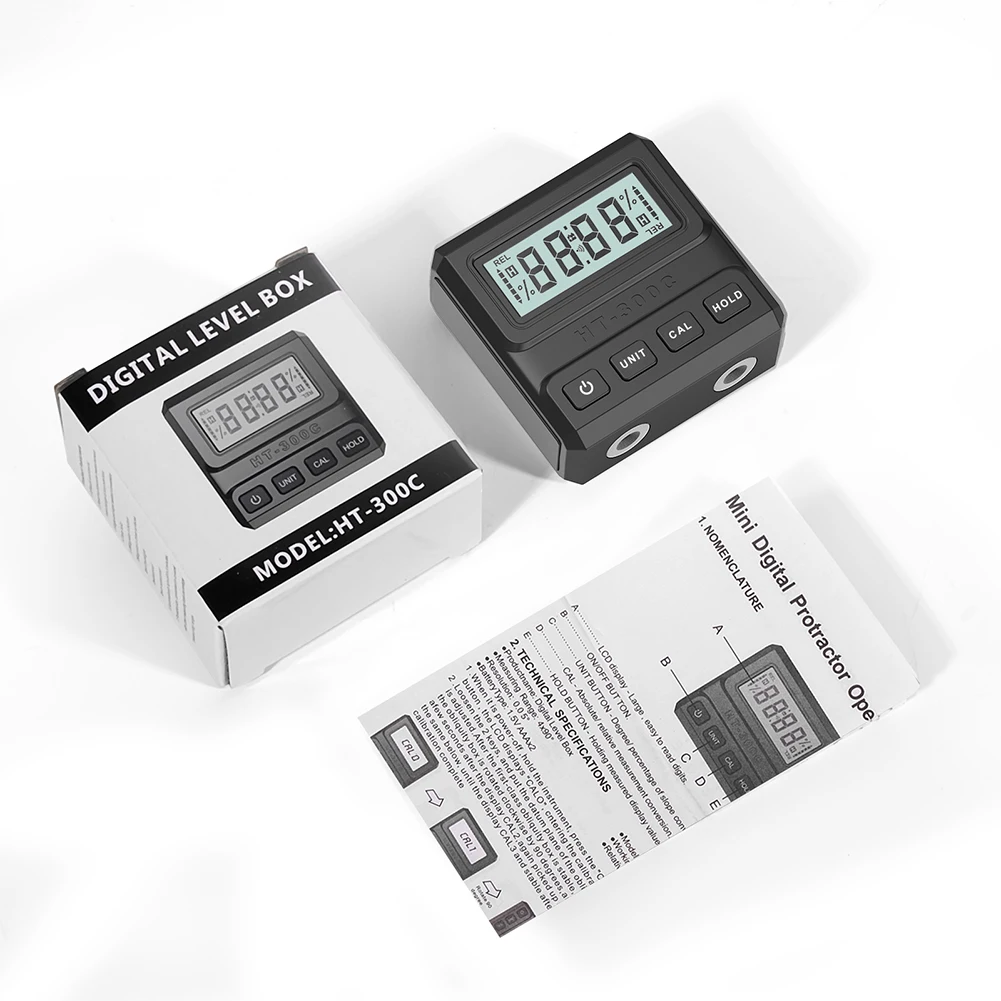 Digital Protractor 4*90&deg; Angle Finder Gauge With Magnetic Base Electronic Inclinometer Angle Bevel Tester Measurement Box
