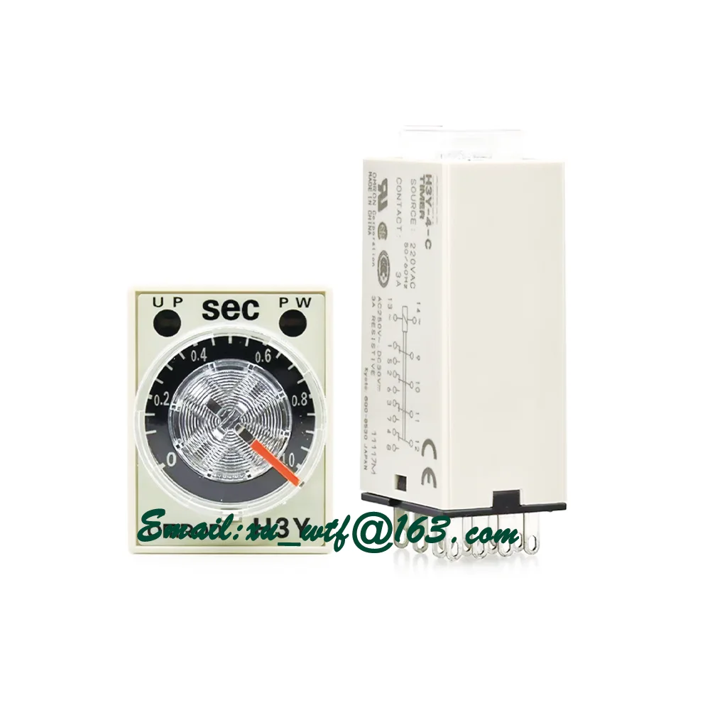 H3Y-2-4 DPDT Power on Time Delay Relay with Base AC220V / DC12V / DC24V 1s 60Min