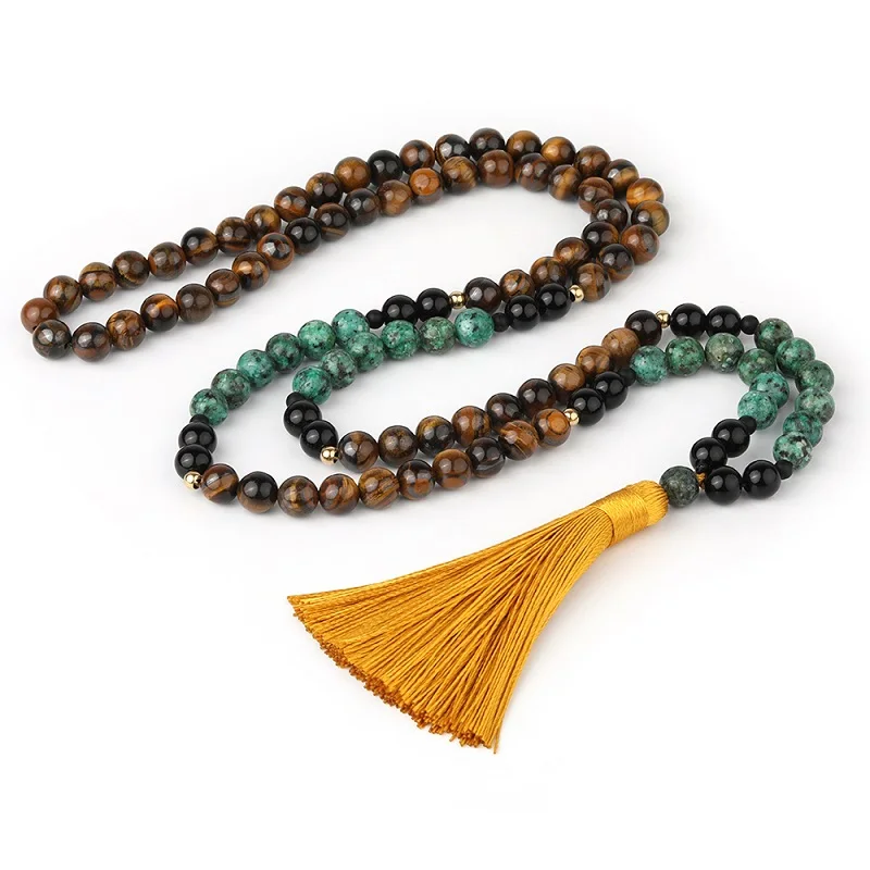 Mala Beads 108 Necklace Natural Stone Meditation Yoga Jewelry