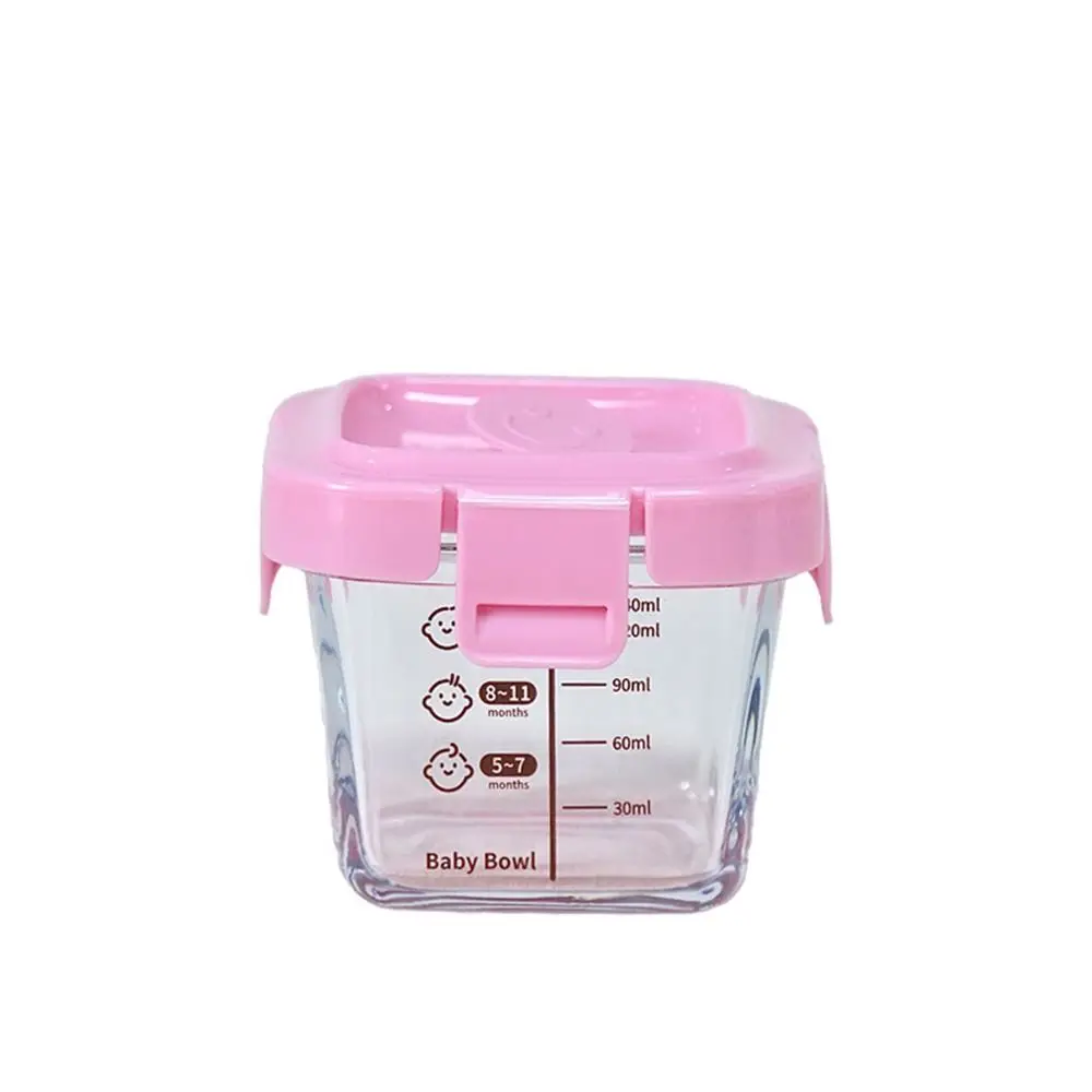 170ml Glass Food Storage Box Frozen Baby Food Glass Cup Baby Storage Jar for Little Ones Microwave Safe