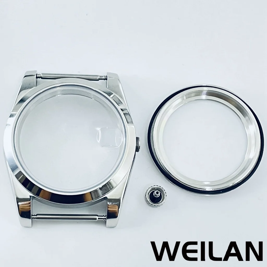 Silver Waterproof Watch Case with Sapphire Crystal, 36mm/40mm