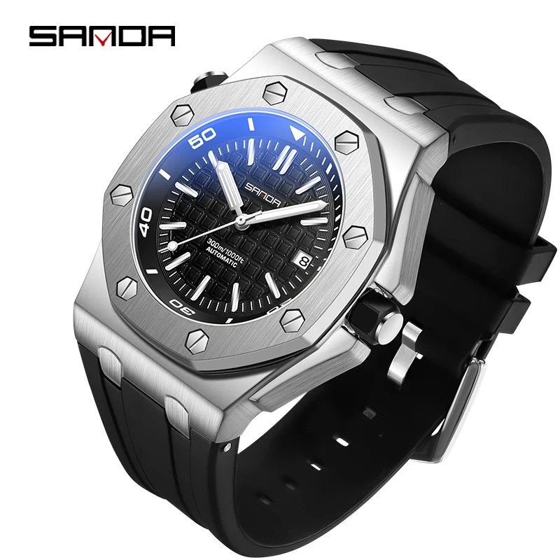 SANDA Top Brand Sports Men Mechanical Wristwatch Luxury Automatic Watch Men's Stainless Steel Waterproof Clock 7031