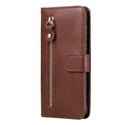 Premium Flip Magnetic Leather Wallet Phone Case with Card Slot for Xiaomi Redmi 10 Series (Brown)
