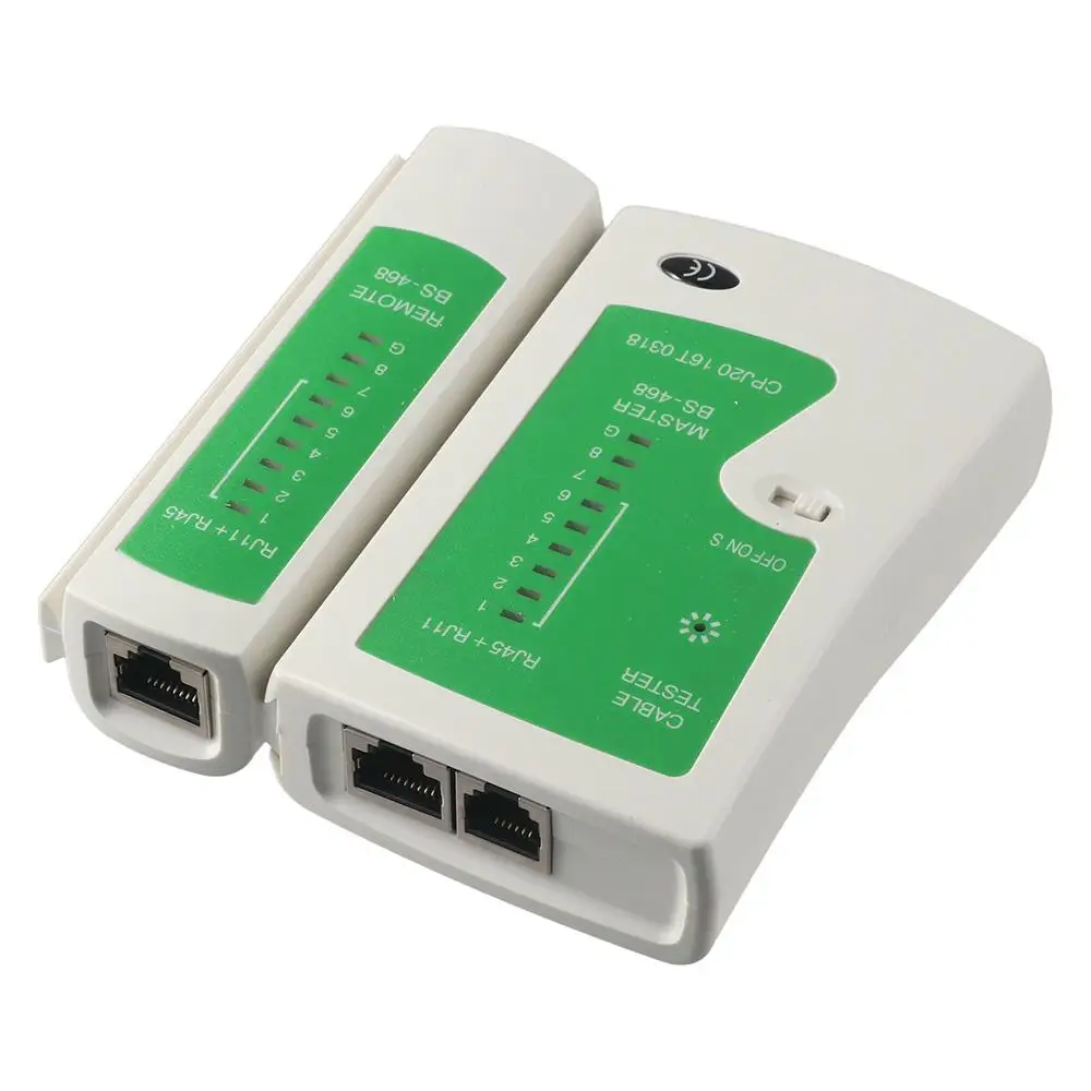 Green Network Cable Tester Professional LAN Test Tool Continuity Tester for RJ45 RJ11 RJ12/CAT5/CAT6/CAT7 UTP