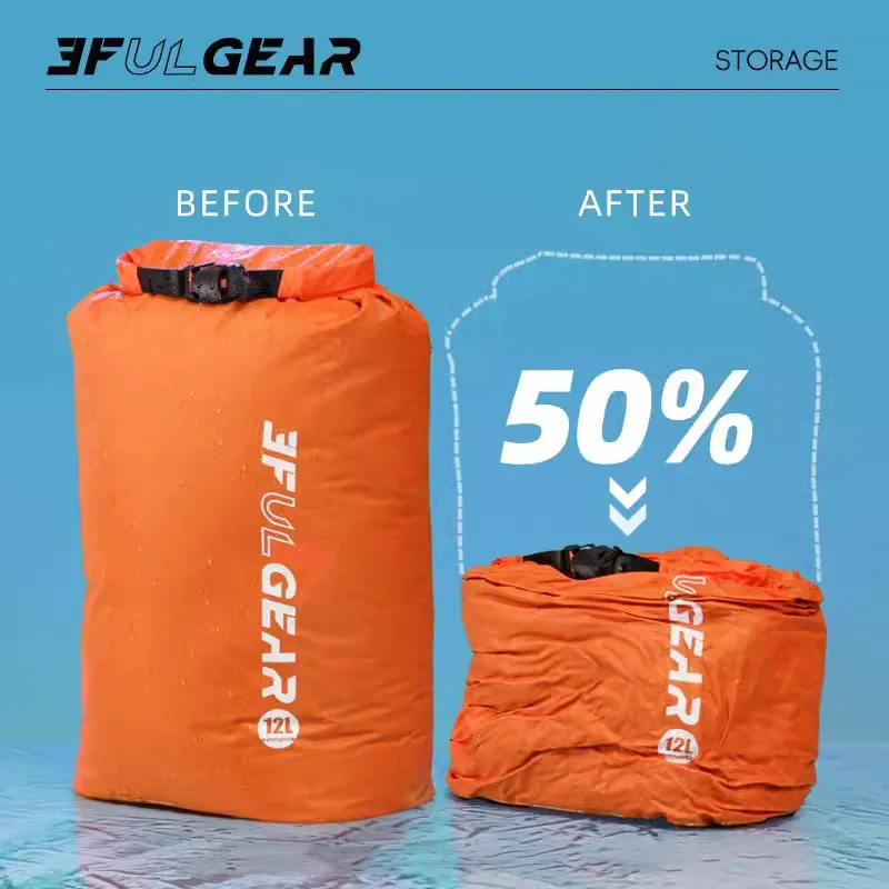 3F UL GEAR 방수 드라이 백(에어 밸브 포함) 12L 24L 36L 드리프팅, 수영, 캠핑, 야외 활동을 위한 휴대용 배기 보관 가방