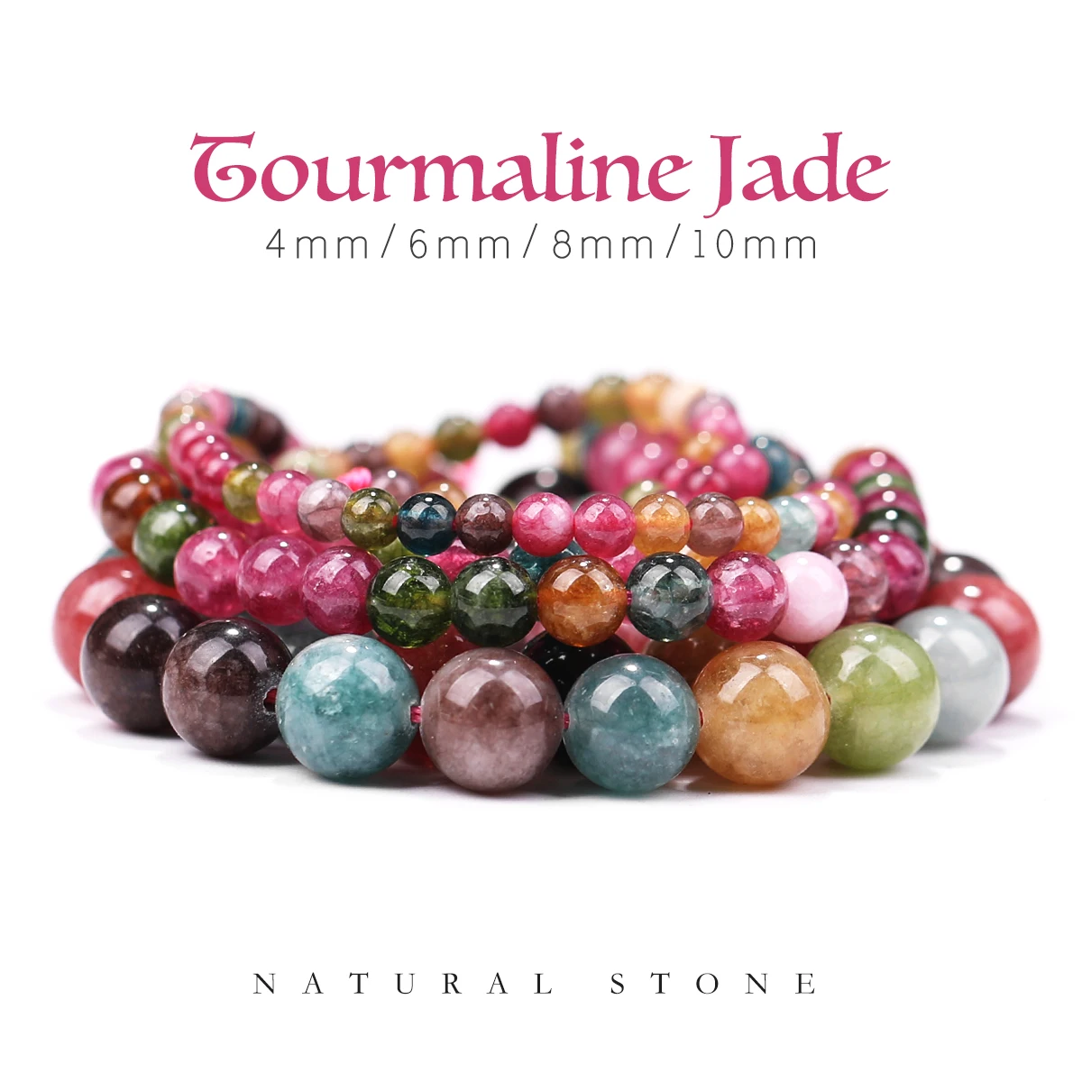 4/6/8/10mm Bunte Turmalin Jade Runde Perlen Für Schmuck Machen DIY Armband Halskette Ohrring Großhandel
