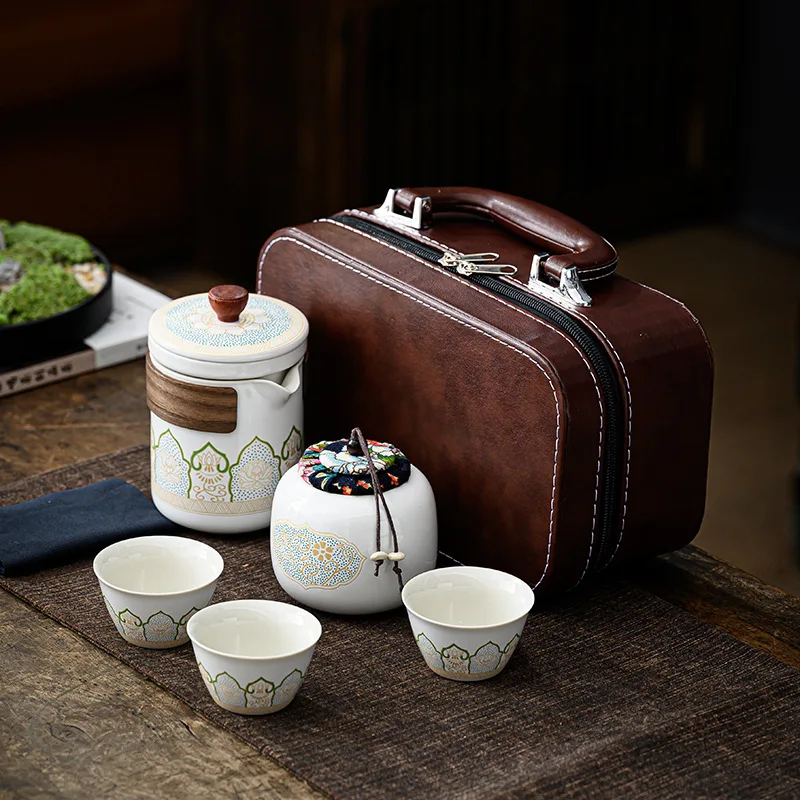 Travel Tea Set Portable Kung Fu Tea Set Japanese Style Outdoor Kuaike Cup Holiday Business Gift Giving Chinese Style