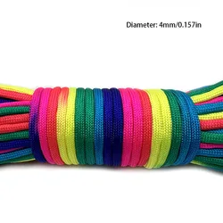 Vibrant Multi - Size Paracord - 7 - Strand Rainbow Survival Rope - 31 meters (4mm Dark color)