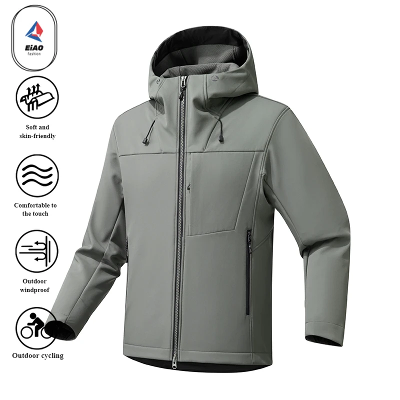 EIAO 2025 New Spring Autumn Waterproof Jacket Men Women Unisex Softshell Outdoor Hiking Camping Fishing Travel Windbreaker Tech