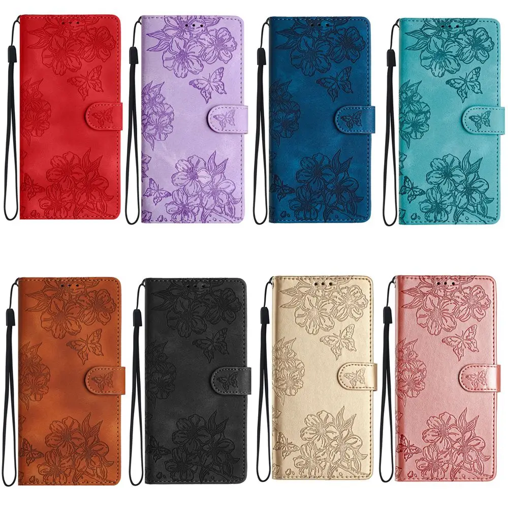 Floral Leather Wallet Back Cover with Card Holder