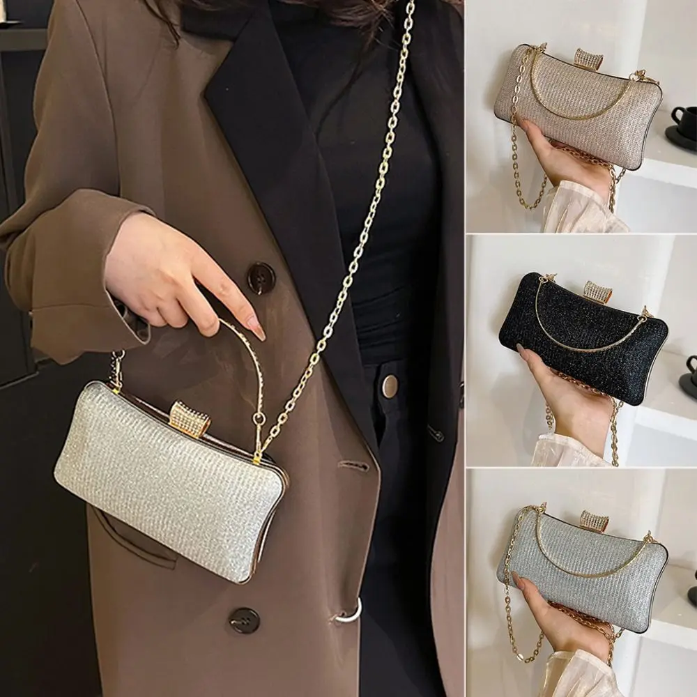 

Elegant Evening Bag Fashion Gold Bright Luxury Crossbody Bags Banquet Clutch Women Female
