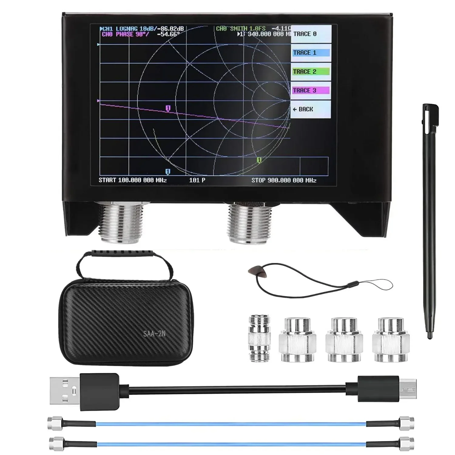 NanoVNA SAA-2N VNA Antenna Analyzer Metal Case 4inch Display 50KHz -3GHz Vector Network Analyzer HF VHF UHF 3000mAh