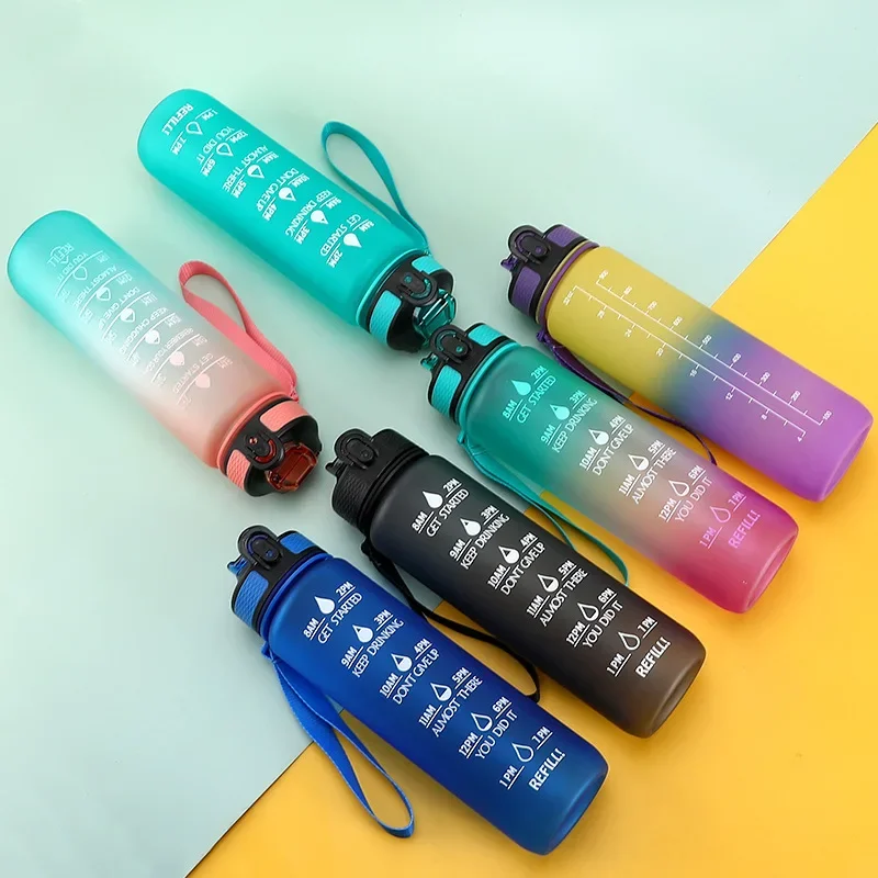 1 Liter Sport Water Bottle Water Bottle Motivational Leakproof Bottles Drinking Outdoor Travel Gym Fitness Jugs Kitchen Cups sports water bottle,portable water bottle
