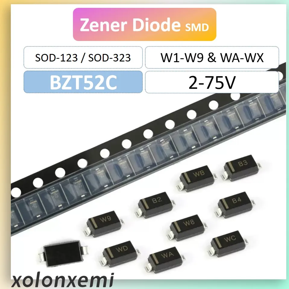 Rectifier Diode SMD SOD-123 SOD-323 1206 0805 BZT52C W1 W2