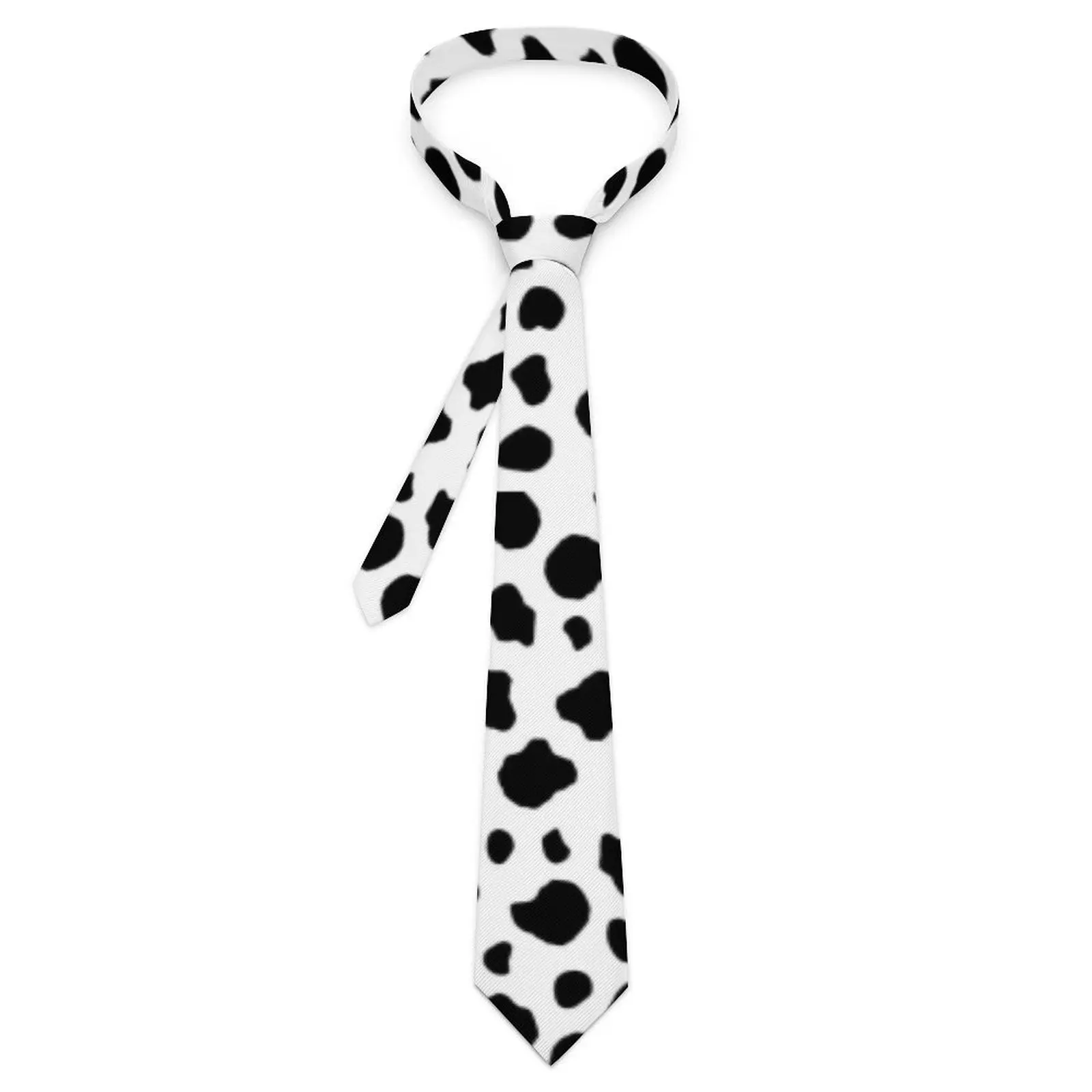 

Black Dalmatian Tie Cow Print Business Neck Ties Elegant Neck Tie For Men Custom DIY Collar Tie Necktie Birthday Gift