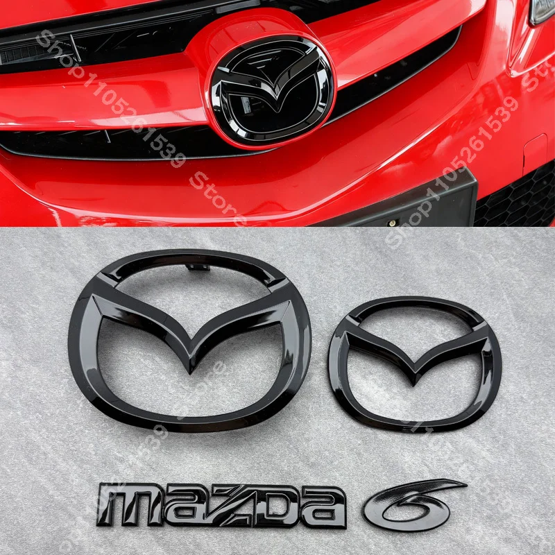 Car Logo 3D for Car For MAZDA 6 2014 2015 2016 Front Head Grill Hood Bonnet Emblem Rear Tail Bumper Trunk Boot Mark Badge
