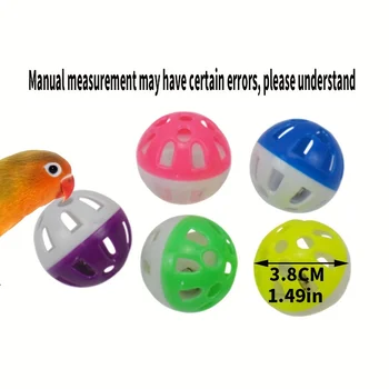 5-Piece interactive bird toy bell ball, colorful parrot and other bird bell ball toys 2