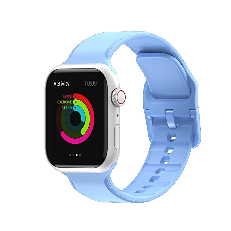 

Sport Band Compatible with Apple Watch Bands Soft Silicone Wristbands Replacement Strap with Clasp for iWatch Series SE 87654321
