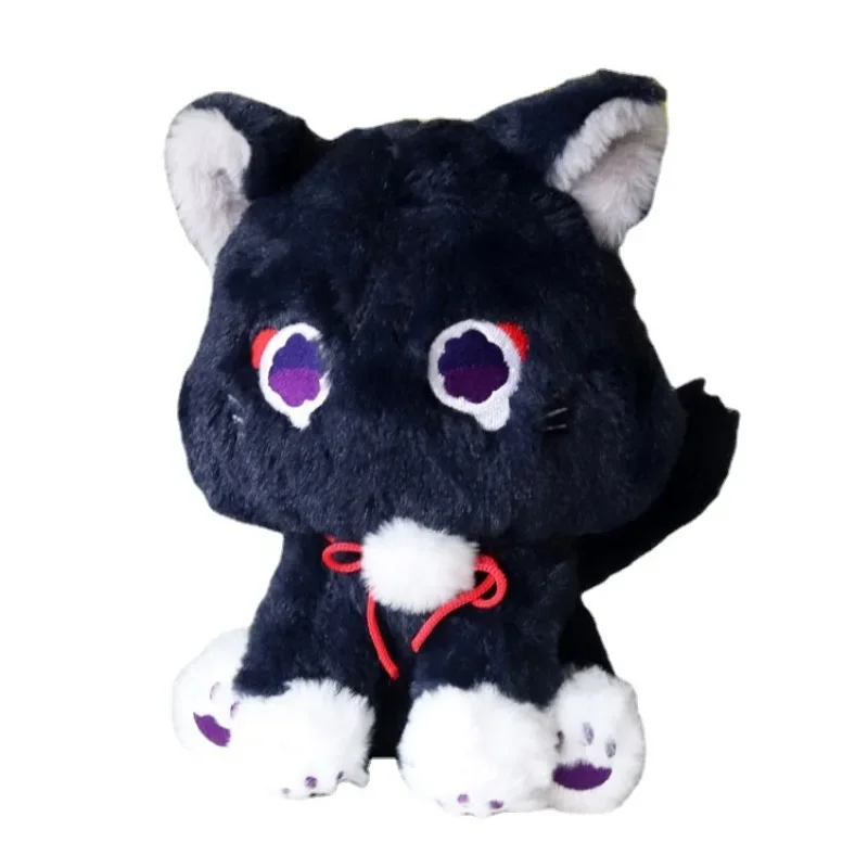 Game Genshin Black Scaramouche Cat Fluffy Impact Wanderer Pet Plush Toys Cosplay Doll Soft Stuffed Pillow Gift For Kids genshin impact klee bomb apron things for kitchen cleaning products for home