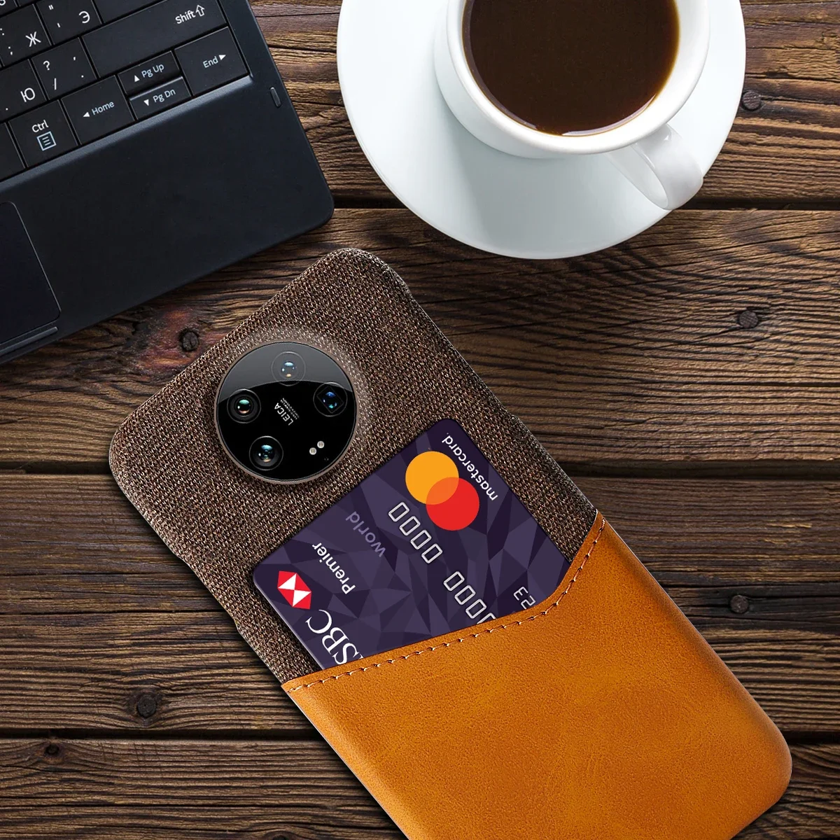 Premium Fabric Card Holder Cover for Ultra 5G Smartphone - Business Edition