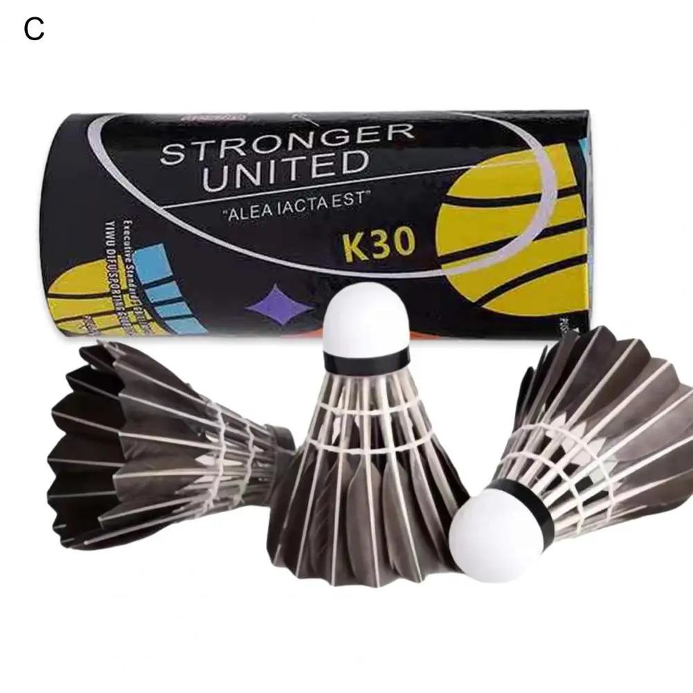 

3Pcs Duck Feather Badminton Set High-Elasticity Cool Design Excellent Stability Durability Badminton