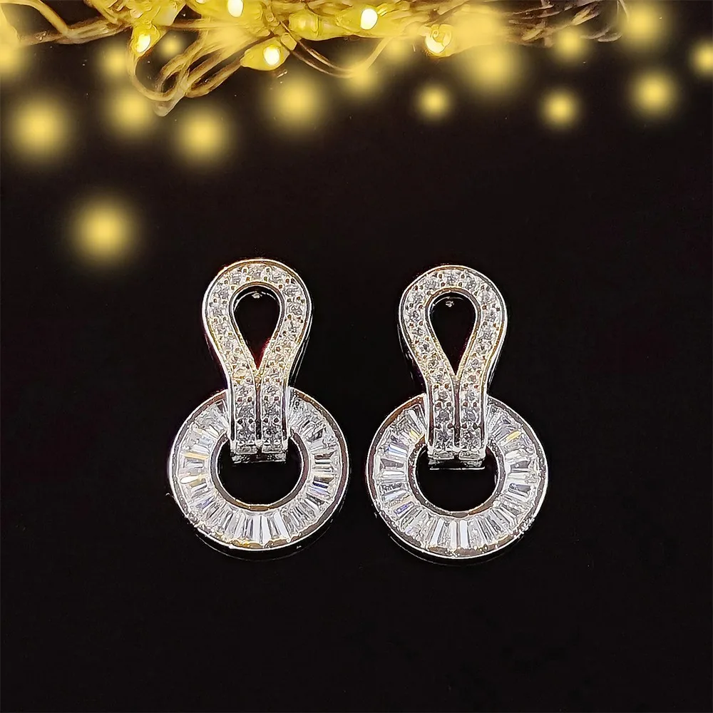

Hot Sale Fashionable and trendy new horseshoe shaped earrings Wedding Jewelry sparkle For Girl Women 2023