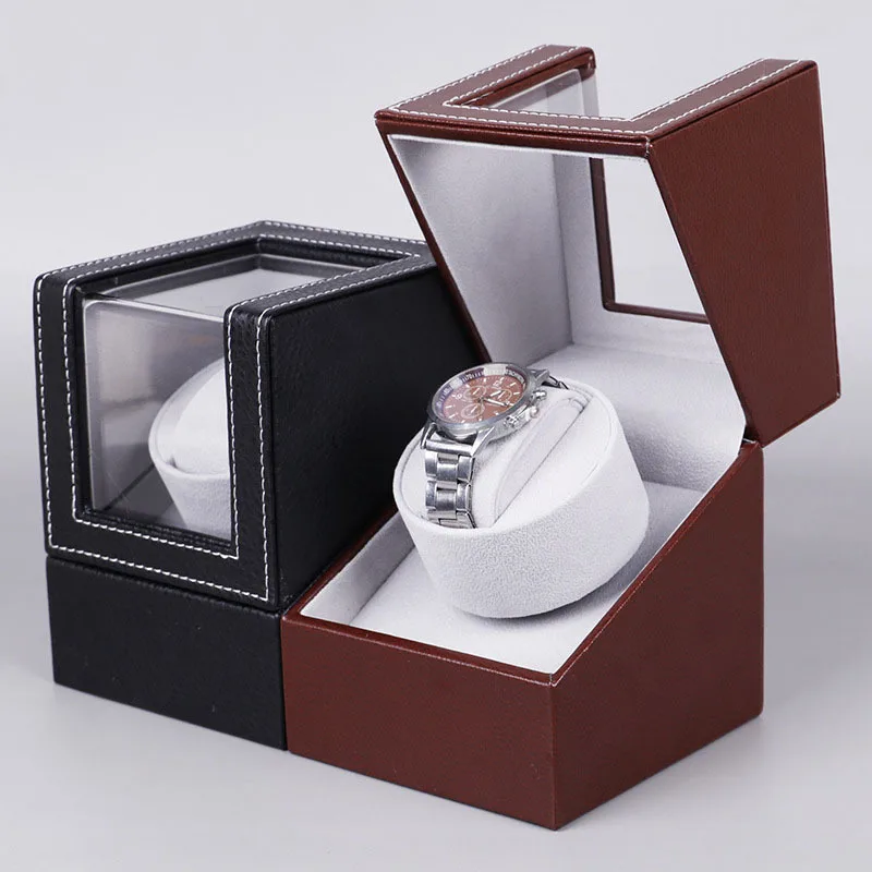 Orologio Avvolgitore Per Orologi Automatici Display Alta Qualità Verticale Nero Marrone Shaker Silenzioso Motore Remontoir Scatola Di Immagazzinaggio 