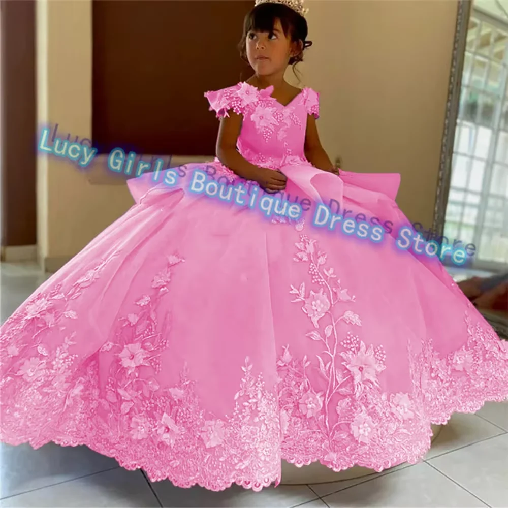 Flower Girl Dresses Girls Dresses Double Color Flower Girl Dress Wedding Dress Princess Ball Appliques Kids Birthday Gown