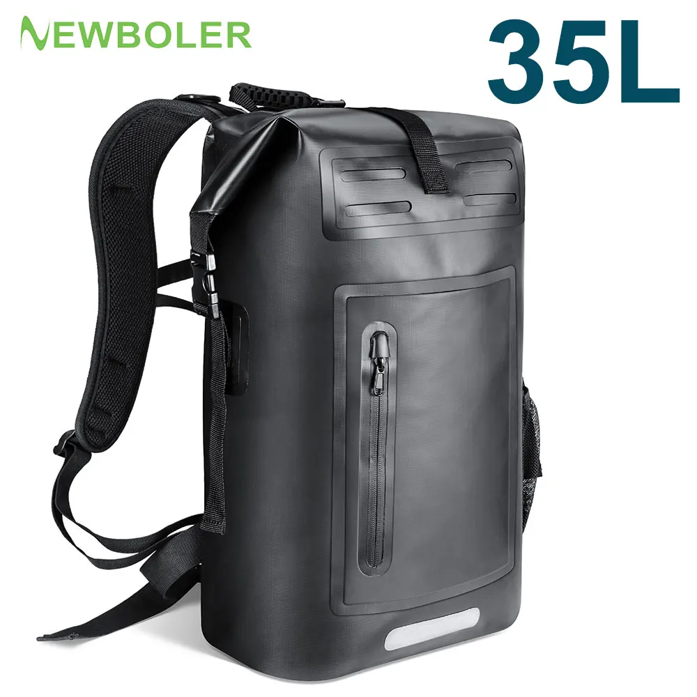 NEWBOLER sac à dos étanche de natation de grande capacité, plage, dérive, surf, plongée, sac à dos étanche 35L sac sec
