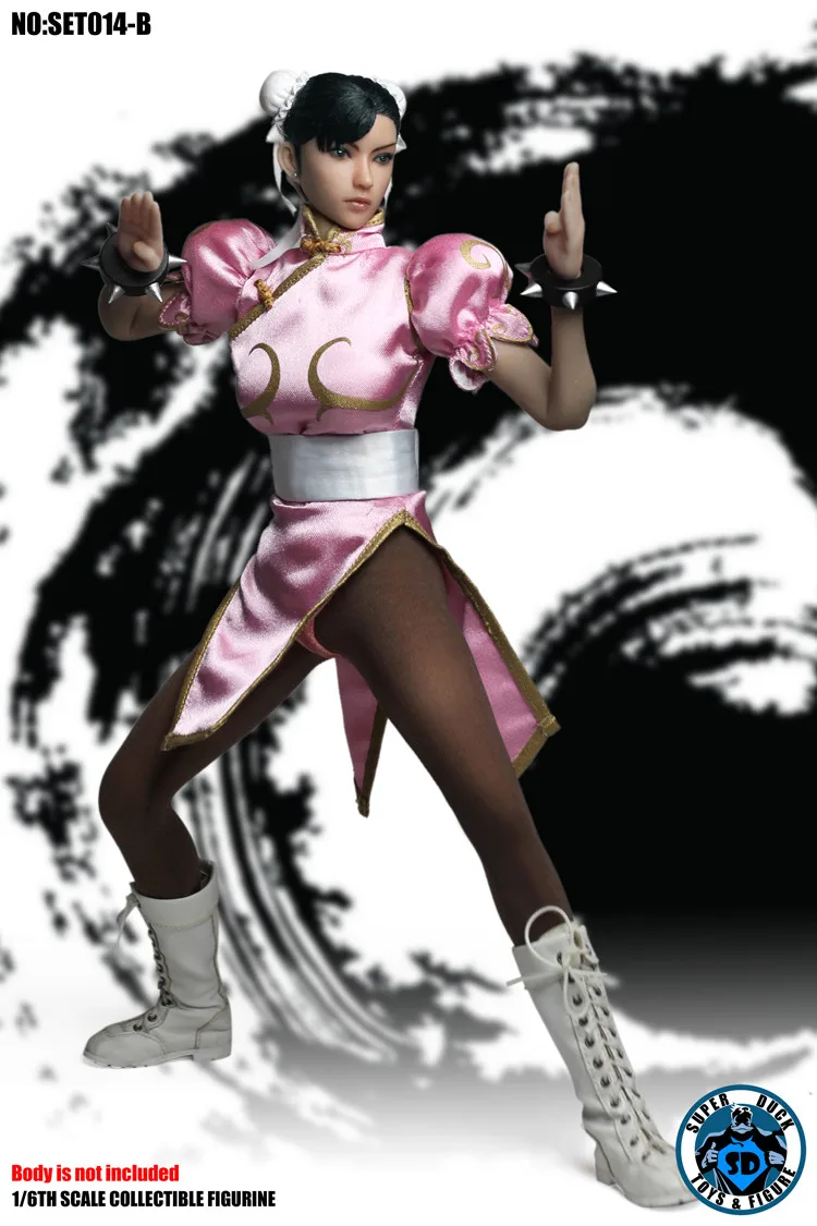 SUPER DUCK SET014 코스프레 시리즈 1/6 중국 쿵푸 여신 병사 모델 오리지널 헤드 스컬프트 치파오 세트 12인치 바디용