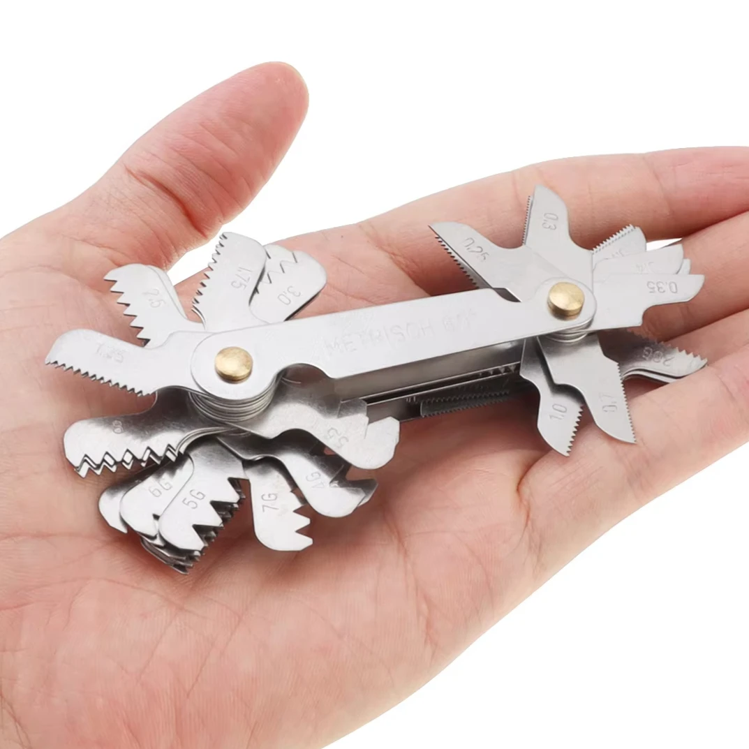 Metric British US 58 PCS Blade Thread Gauges 55 Degree and Metric 60 Degree Thread Pitch Gauges Used for Measuring Tools