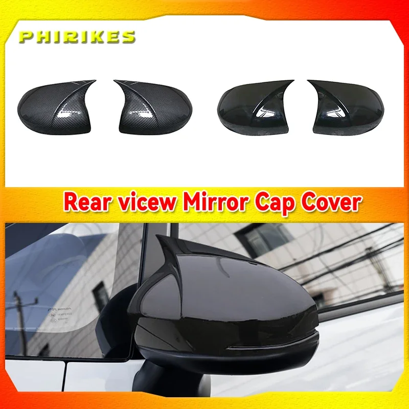 

2 Pieces ABS Plastic Bat Wing Mirror Covers Caps Rearview Mirror Case Cover Gloss Black For Honda Fit Jazz GK5 2014-2020