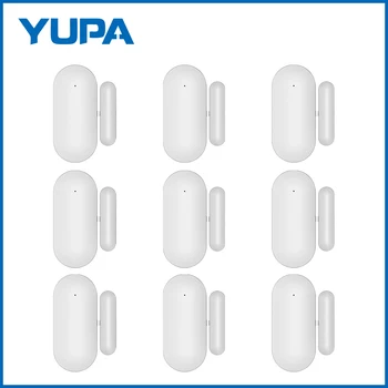 YUPA Wireless Magnetic Sensor Window Door Sensor for All RF 433MHz Home Alarm Security Smart Gap Sensor to Detect Open Door TUYA