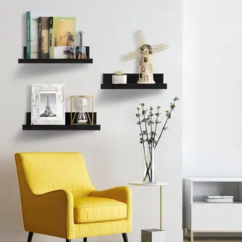 Aluminum Alloy Living Room Floating Shelves No Drilling Bedroom Decoration Wall Shelves Bathroom Storage Rack 3