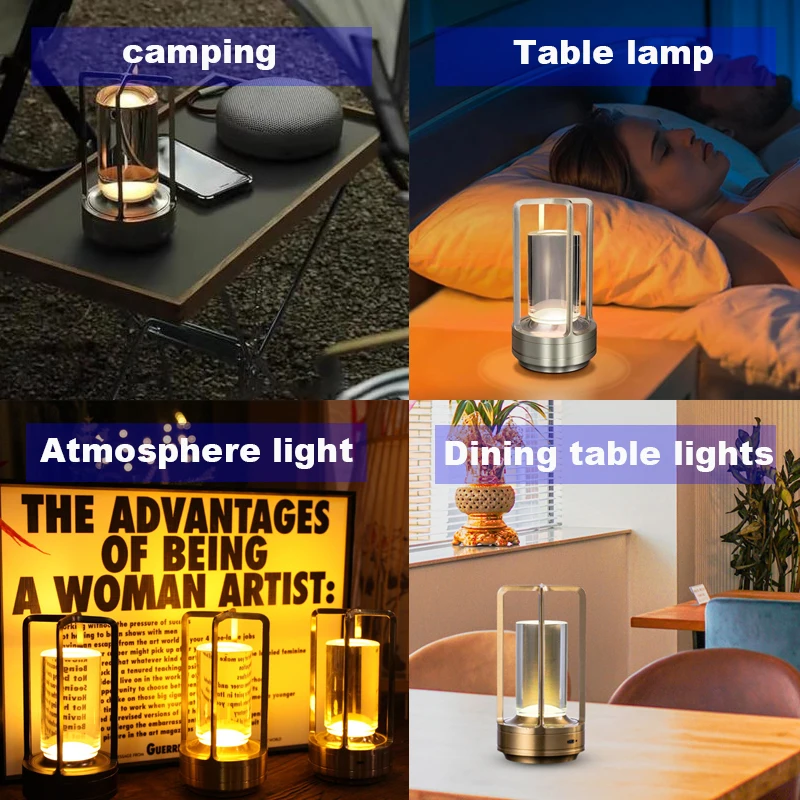Detachable Table Lamp Desktop Decoration Night Light USB Charging Bedroom Bedside Lamp Sleep Atmosphere Bar Camping Outdoor 6