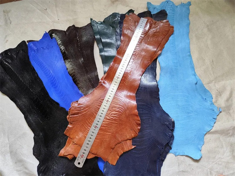 50Cm X 11cm 컬러 타조다리가죽 지갑, 스트랩, 휴대폰 케이스, 가죽신발, 핸드메이드, 타조특수가죽