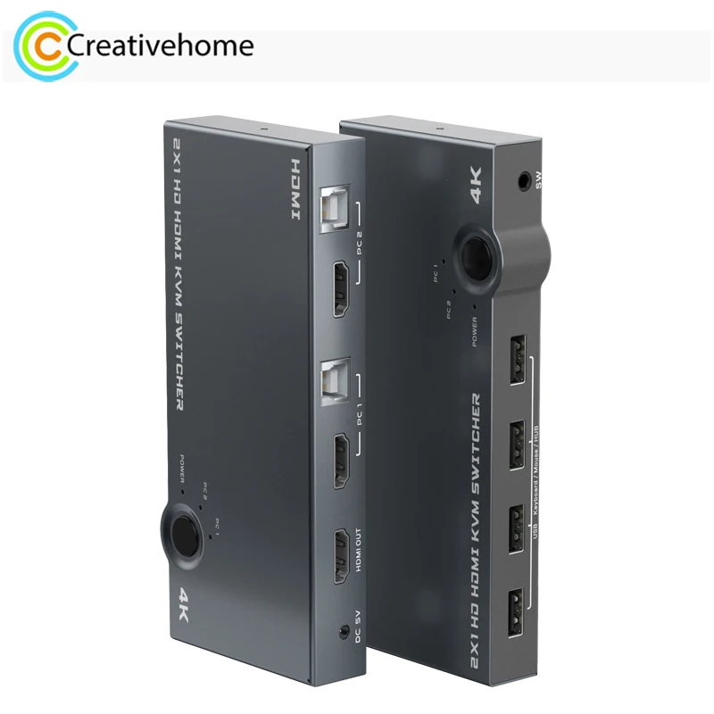 

2 в 1 выход 4K 60 Гц KVM HDMI переключатель USB Swltch разветвитель концентратор Поддержка бесплатного переключения между 2 компьютерами