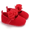 Baby Shoes Cute Baby Sweet Princess Style 0-1 Year Old Non slip Fabric Sole Newborn Red Holiday Walking Shoes 2025 New Ins Super 2