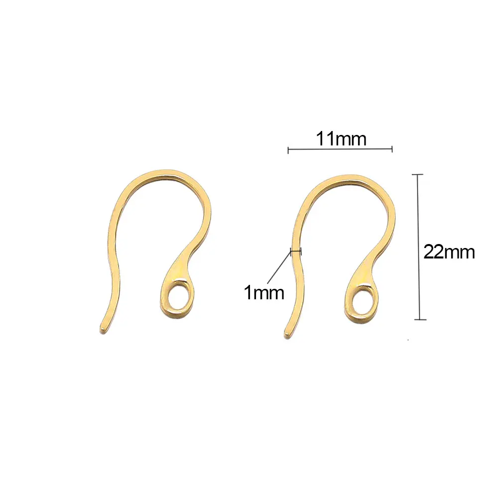 50Pcs 스테인레스 스틸 플랫 귀걸이 후크 DIY 쥬얼리에 대 한 루프와 귀 와이어 매달려 귀걸이 쥬얼리 액세서리 만들기