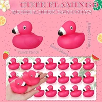 12/24 Pcs Flamingo Rubber Duckies Bulk Pink Flamingos Bath Toys Floating Squeak Flamingo Toy Seasonal Holiday Rubber Ducks for S 2